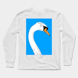 Blue Swan Portrait Long Sleeve T-Shirt